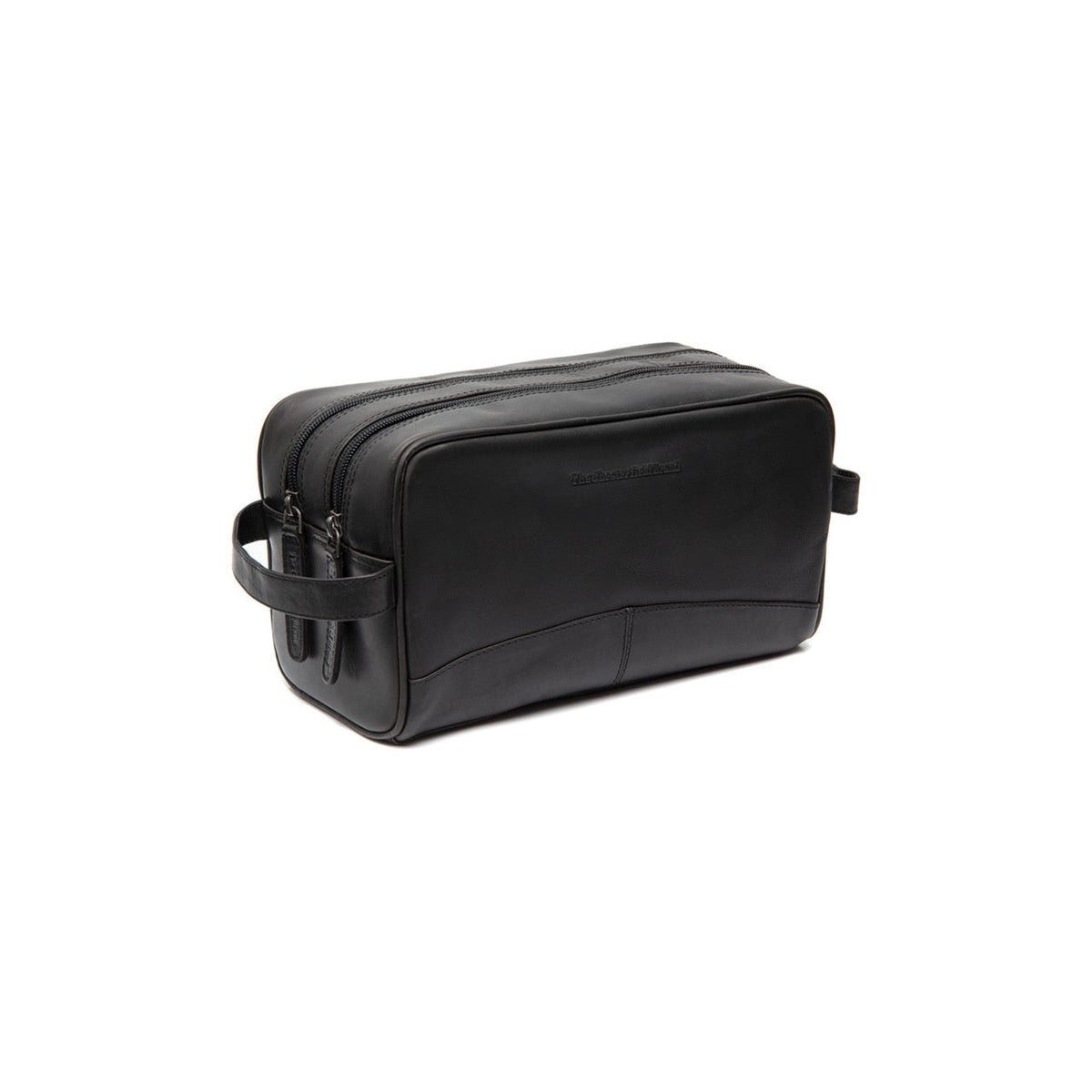 Stacey Full-Grain Leather Toiletry Bag til Kvinder in Classic 100% Full-Grain Leather - Front Profile View &amp; Tailored Silhouette | Buy Online