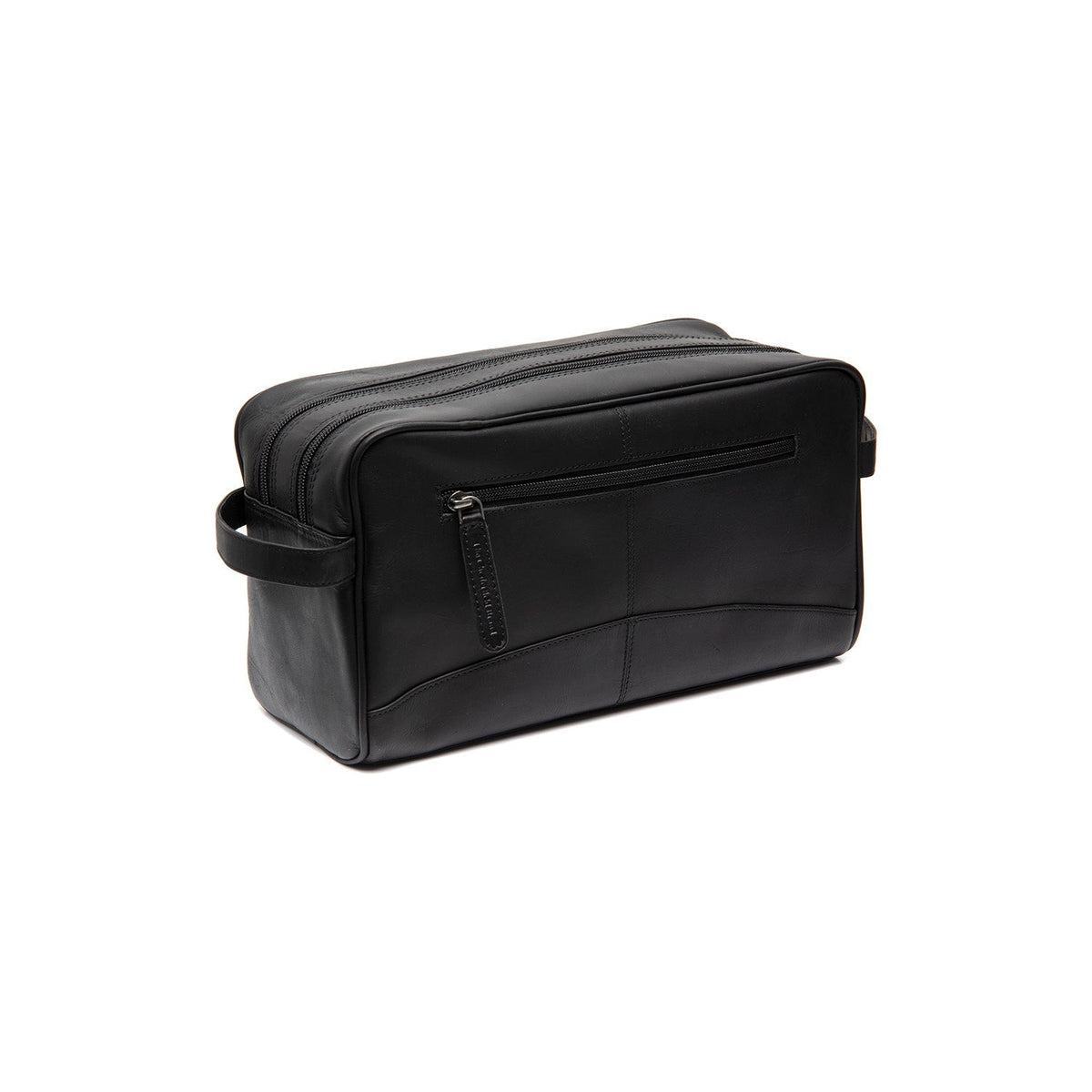 Styled Fit Perspective of Stefan Full-Grain Leather Toiletry Bag til Kvinder on Model - Natural Daylight Drape