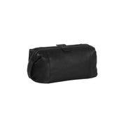 Close-Up Detail of Classic Collar &amp; Heavy-Duty Zipper Hardware on Vince Full-Grain Leather Toiletry Bag til Kvinder
