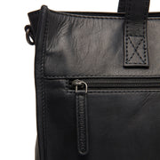 Adana Full-Grain Leather Tote Bag til Kvinder - Structured Side Profile Showing Gusset Depth &amp; Expansion Capacity