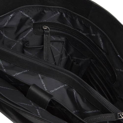 Classic 100% Full-Grain leather Bag - Rear Perspective Showing Reinforced Leather Straps & Stitching