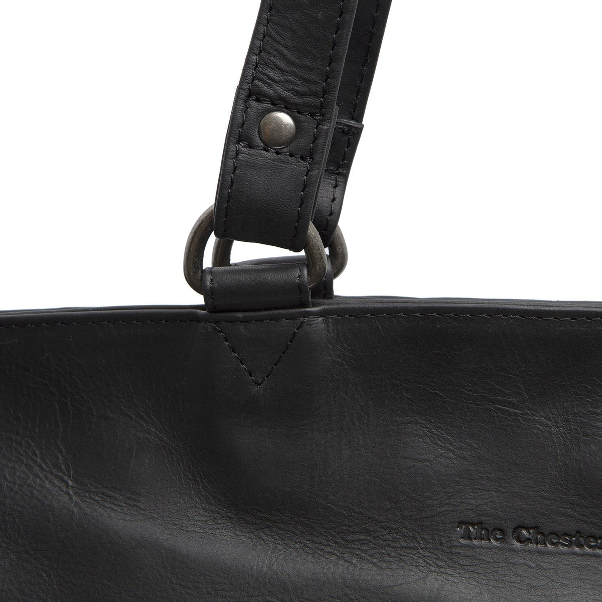Berlin Full-Grain Leather Tote Bag til Kvinder - Structured Side Profile Showing Gusset Depth &amp; Expansion Capacity