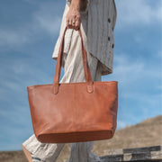 Monza Full-Grain Leather Tote Bag til Kvinder – alternate product view 2