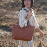 Monza Full-Grain Leather Tote Bag til Kvinder – alternate product view 3
