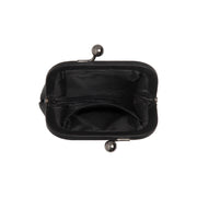Calvia Full-Grain Leather Wallet til Kvinder - Structured Side Profile Showing Gusset Depth &amp; Expansion Capacity