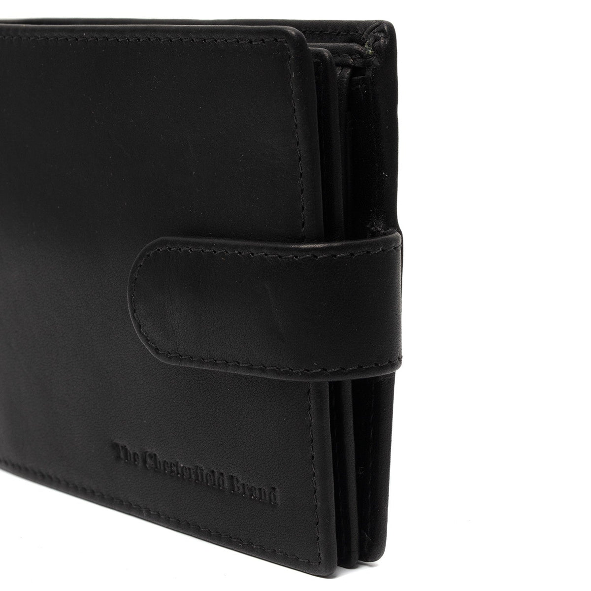 Curtis Full-Grain Leather Wallet til Mænd - Structured Side Profile Showing Gusset Depth &amp; Expansion Capacity