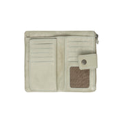 Solid Antique Brass Hardware &amp; Heavy-Duty Dual Zipper Detail on Fresno Full-Grain Leather Wallet til Kvinder