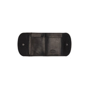 Newton Full-Grain Leather Wallet til Kvinder - Structured Side Profile Showing Gusset Depth &amp; Expansion Capacity