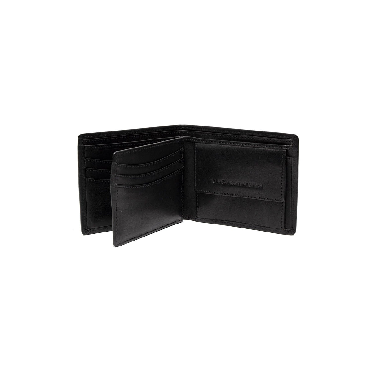 Positano Full-Grain Leather Wallet til Mænd - Structured Side Profile Showing Gusset Depth &amp; Expansion Capacity