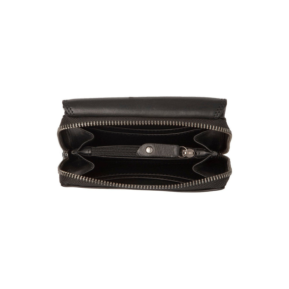 
Solid Antique Brass Hardware & Heavy-Duty Dual Zipper Detail on Salviano Læderpung