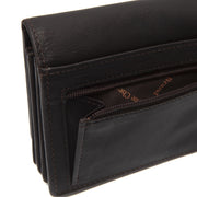 Solid Antique Brass Hardware &amp; Heavy-Duty Dual Zipper Detail on Salzburg Full-Grain Leather Wallet til Kvinder