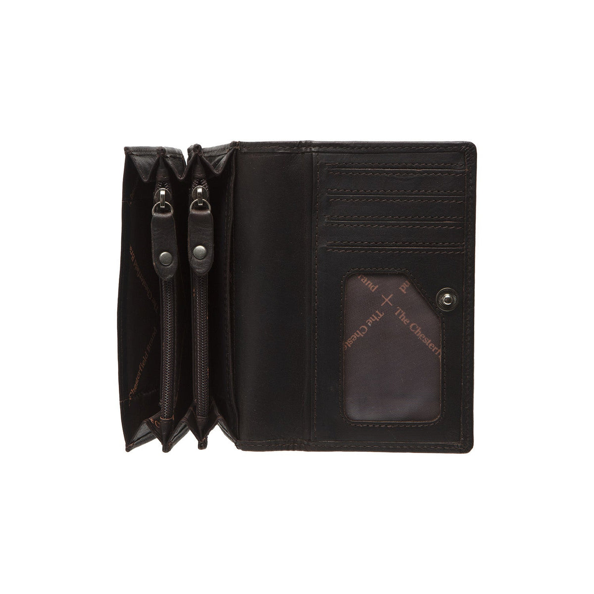 Classic 100% Full-Grain leather Wallet - Rear Perspective Showing Reinforced Leather Straps &amp; Stitching