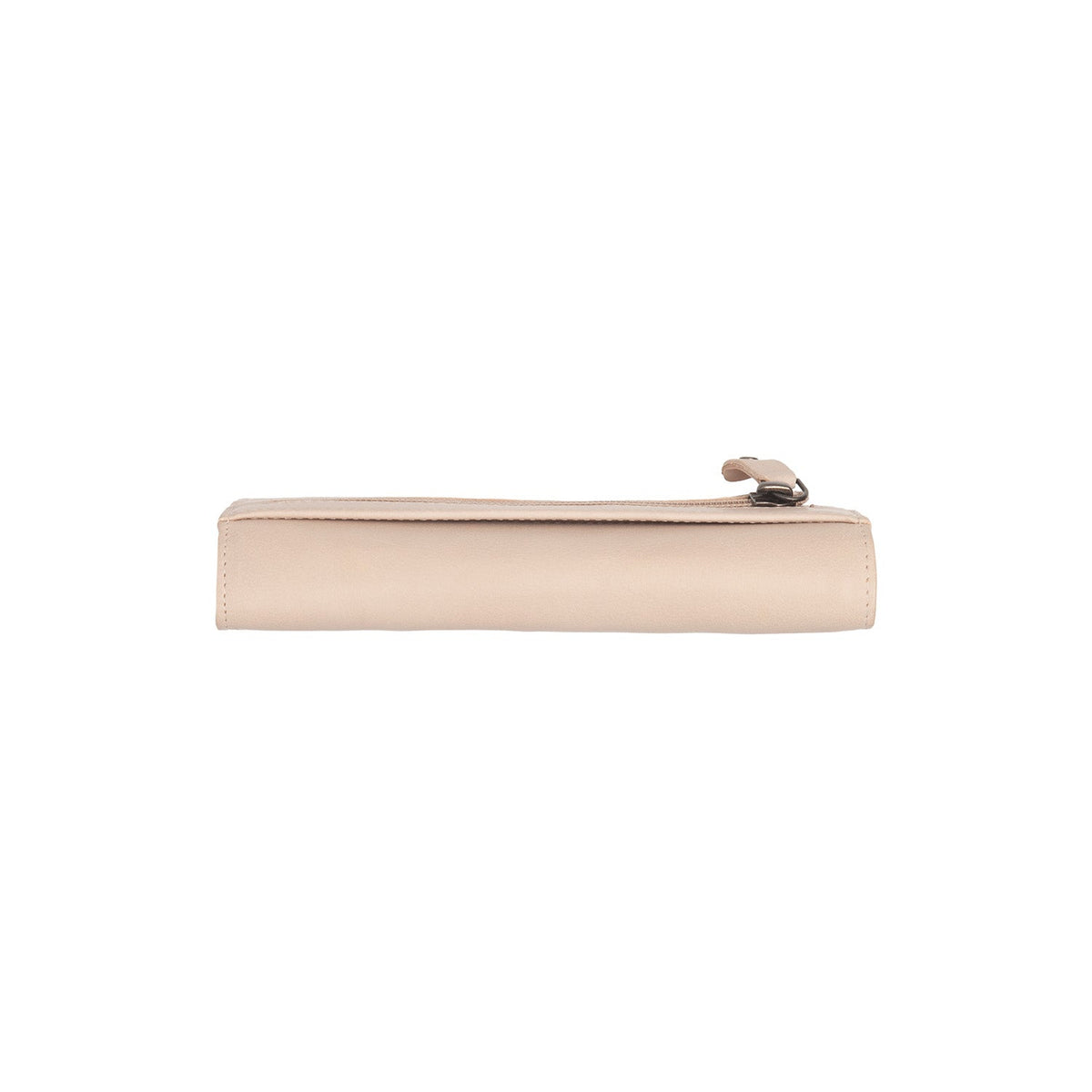 Solid Antique Brass Hardware &amp; Heavy-Duty Dual Zipper Detail on Valetta Full-Grain Leather Wallet til Kvinder