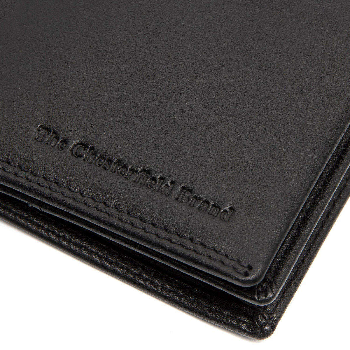 Solid Antique Brass Hardware &amp; Heavy-Duty Dual Zipper Detail on Vincent Full-Grain Leather Wallet til Mænd