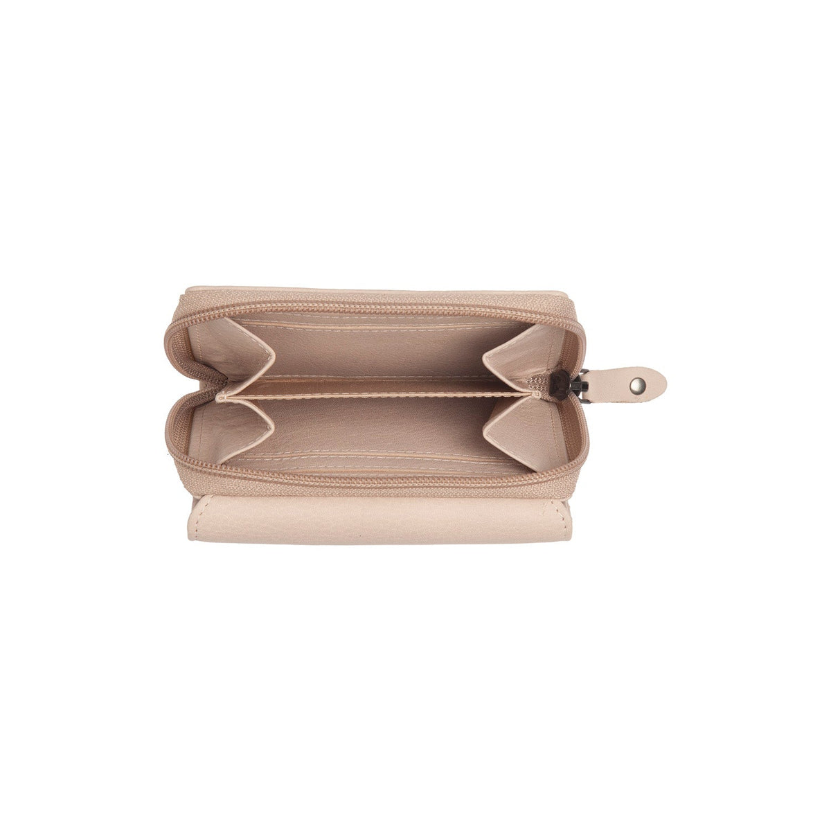 Solid Antique Brass Hardware &amp; Heavy-Duty Dual Zipper Detail on Zelan Full-Grain Leather Wallet til Kvinder