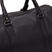 Solid Antique Brass Hardware &amp; Heavy-Duty Dual Zipper Detail on Melbourne Full-Grain Leather Weekender Bag til Kvinder