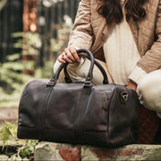 Perth Full-Grain Leather Weekender Bag til Kvinder – alternate product view 2