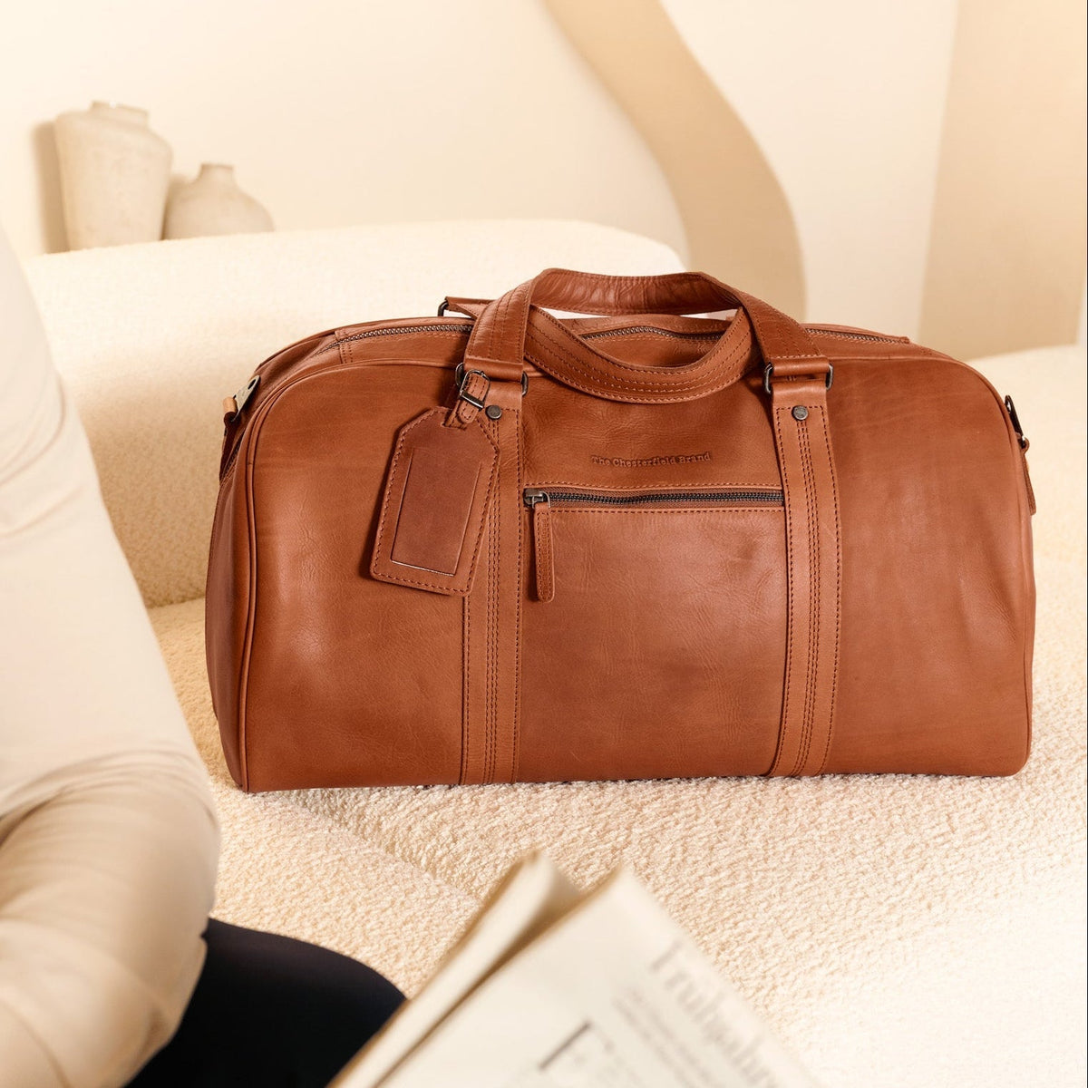 Rivaro Full-Grain Leather Weekender Bag til Kvinder – alternate product view 3