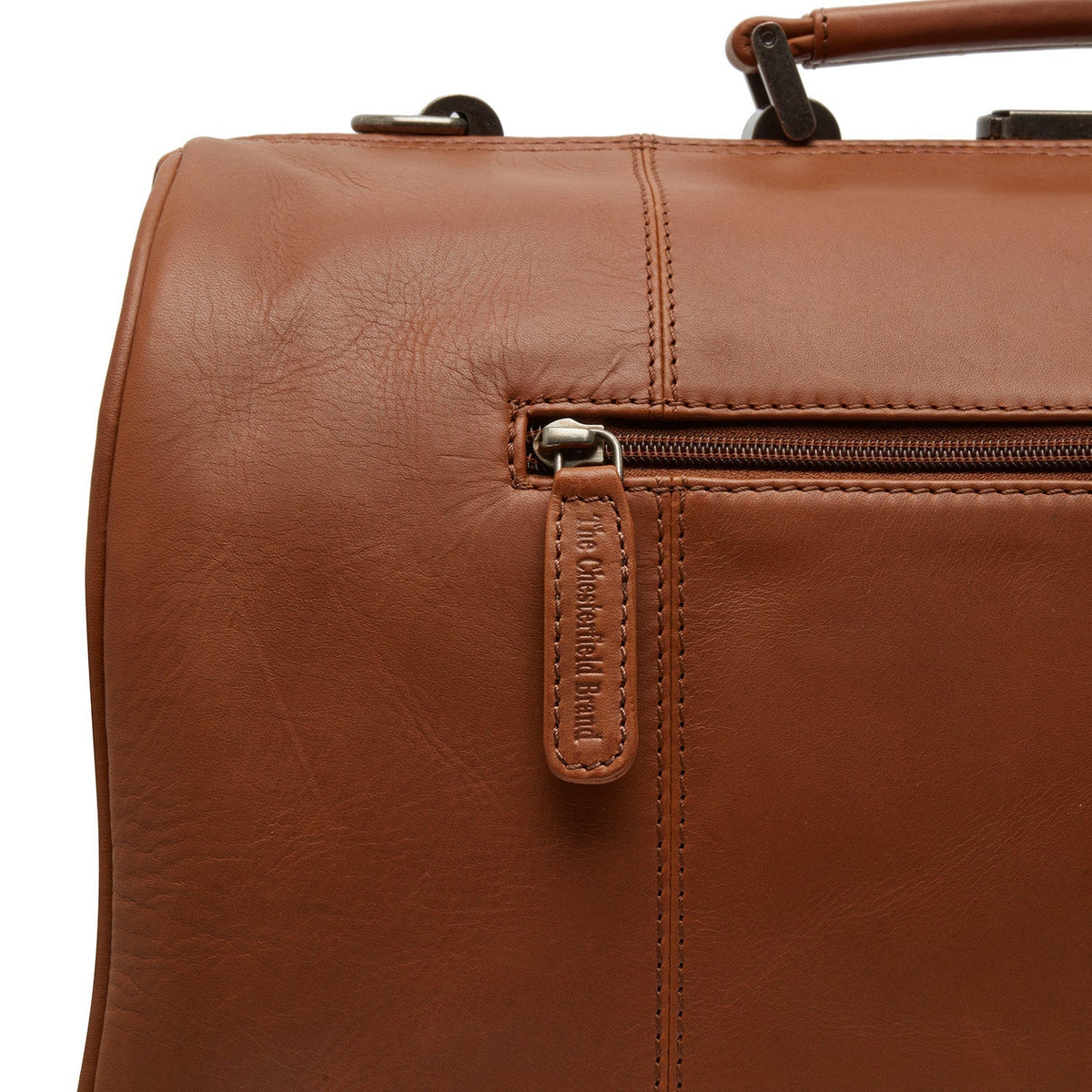 Texel Full-Grain Leather Weekender Bag til Kvinder - Structured Side Profile Showing Gusset Depth &amp; Expansion Capacity