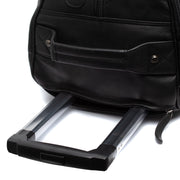 Solid Antique Brass Hardware &amp; Heavy-Duty Dual Zipper Detail on Leather Weekender Trolley Jayven til Kvinder