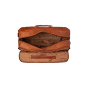 Cognac Leather Weekender Trolley Jayven til Kvinder, detail view 4