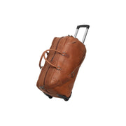 Cognac Leather Weekender Trolley Jayven til Kvinder, front view