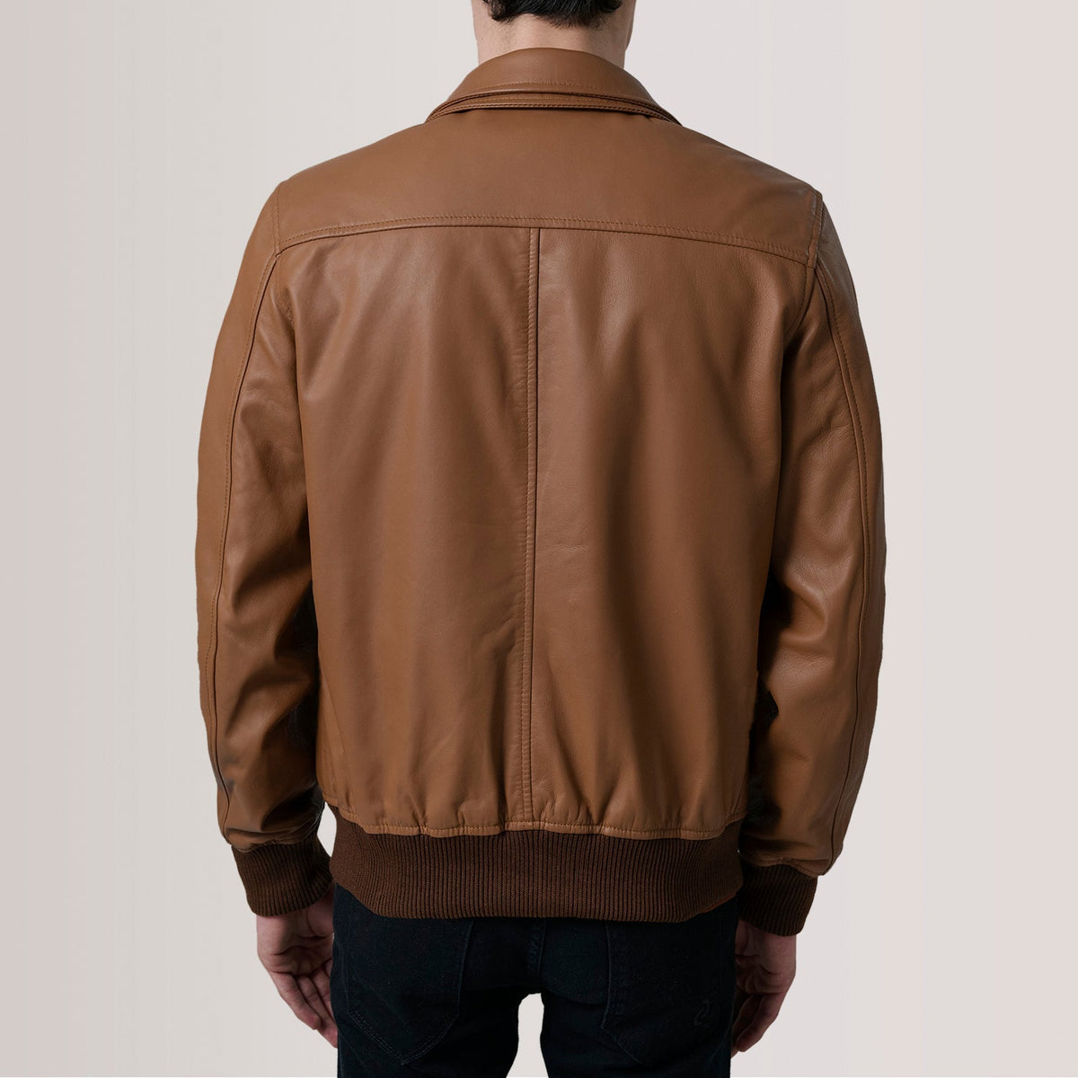 Lester Brun Suede Læder Bomberjakke til Mænd – alternate product view 5