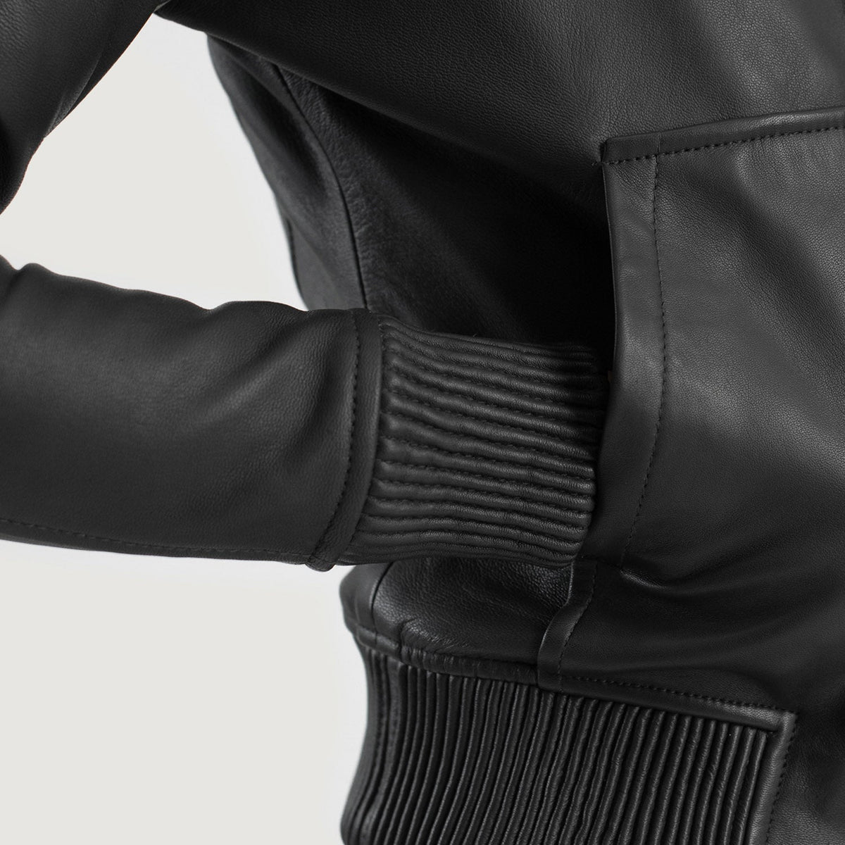 Luna Hooded Læder Bomberjakke til Kvinder – alternate product view 6