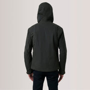 Close-Up Detail of Hooded &amp; Zipper with placket Hardware on Marlo Olive Canvas Hooded Work Læderjakke til Mænd For Men
