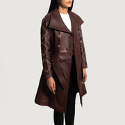 
Missoni Kastanjebrun Trenchcoat i Læder til Damer - Sideprofil med ergonomisk ærmesnit