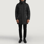 
Moore Sort Hooded Parka til Mænd - Sideprofil med ergonomisk ærmesnit