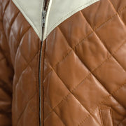 Norman Læderjakke Lys brun Puffer Læderjakke til Mænd – alternate product view 6