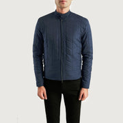 Men's Nyle Quilted Windbreaker Læderjakke til Mænd - Lateral Side Profile View Showing Sleeve Cut &amp; Athletic Taper Fit
