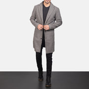 
Petrillo Grey Wool Single Breasted Læderfrakke til Mænd in Grey Synthetic Wool - Forfra med skræddersyet silhuet | Køb online