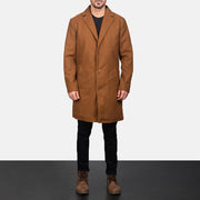 
Petrillo Khaki Wool Single Breasted Læderfrakke til Mænd in Khaki Synthetic Wool - Forfra med skræddersyet silhuet | Køb online