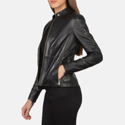Rave Brun Læder Bikerjakke til Kvinder – alternate product view 3