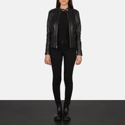 Rave Brun Læder Bikerjakke til Kvinder – alternate product view 4