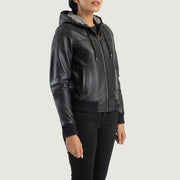
Rebella Hooded Bomberjakke i Læder til Damer – alternate product view 2