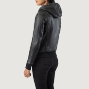 
Rebella Hooded Bomberjakke i Læder til Damer – alternate product view 5