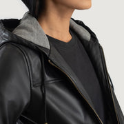 
Rebella Hooded Bomberjakke i Læder til Damer – alternate product view 6