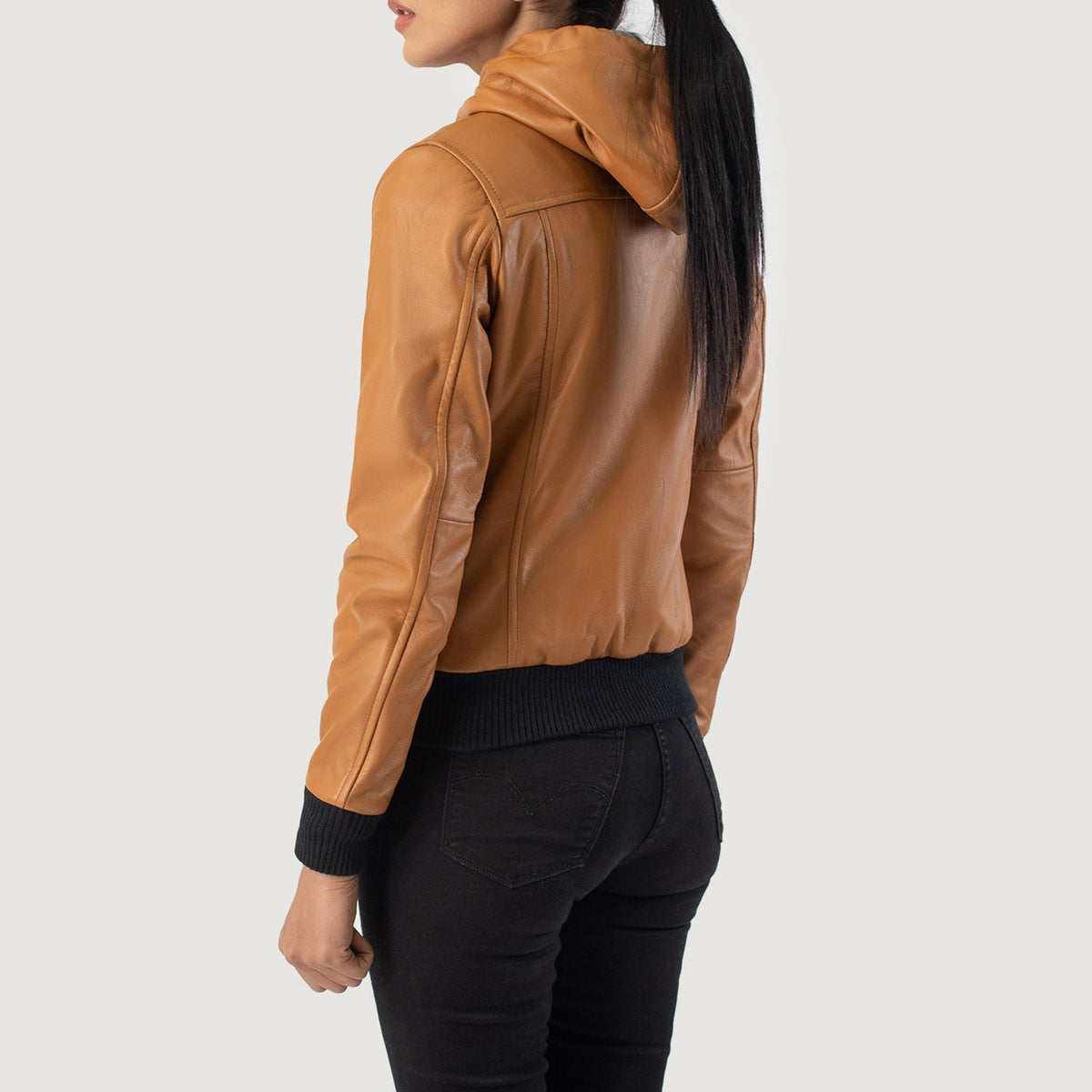 
Rebella Hooded Bomberjakke i Læder til Damer – alternate product view 5