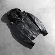 Roslyn Hooded Læder Bomberjakke til Kvinder – alternate product view 7