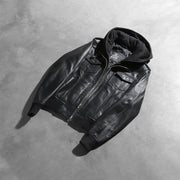 Roslyn Hooded Læder Bomberjakke til Kvinder – alternate product view 8