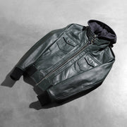 Roslyn Hooded Læder Bomberjakke til Kvinder – alternate product view 8