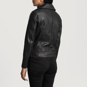 Rumy Maroon Læder Bikerjakke til Kvinder – alternate product view 5