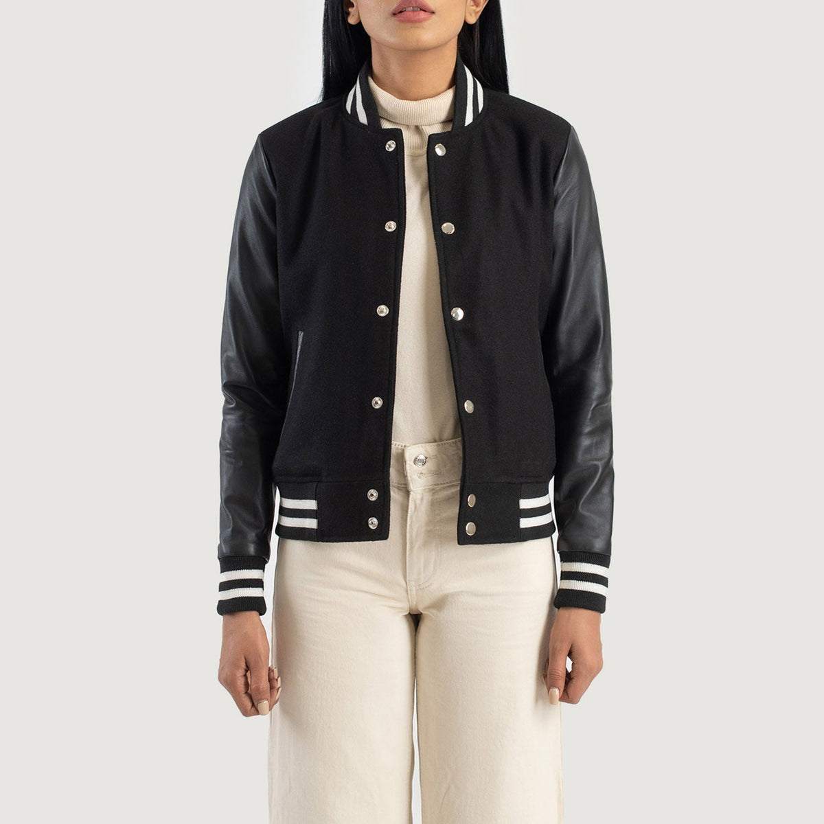 Savant Varsity Læderjakke til Kvinder – alternate product view 1