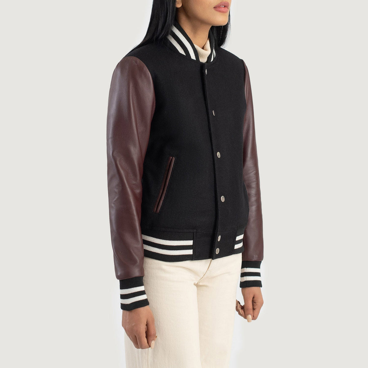 Savant Varsity Læderjakke til Kvinder – alternate product view 2