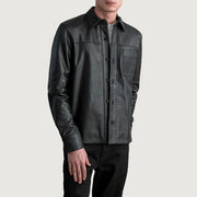 
Black Sheepskin leather Jacket - Bagfra med tilpassede skuldre og ren kant