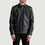 
Scout Sort Leather Shirt til Mænd - Sideprofil med ergonomisk ærmesnit