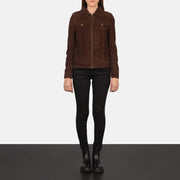 
Suzy Trucker Brun Læderjakke til Damer – alternate product view 4